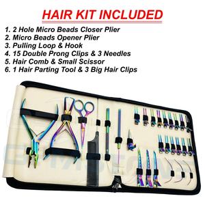 Kit de Herramientas Premium de Acero Inoxidable para Instalación de Extensiones de Cabello, Alicates de Microperlas de 2 Orificios, Clips, Perlas, Accesorios Duraderos - Product Image 2
