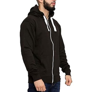 Sudadera con capucha y cremallera para hombre, de tejido polar técnico, con logo personalizado, para entrenamiento deportivo, 100% algodón, holgada y transpirable - Product Image 2