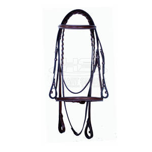 Nouvelle arrivée de bride rembourrée en cuir de bonne qualité avec bride de cheval cousue de fabricant de conception - Product Image 3