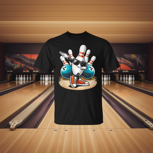Camiseta con diseño de bolos, 2 bolos y bola, para jugadores de bolos, categoría promocional - Product Image 3
