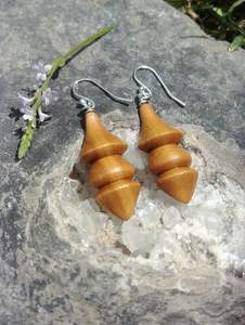 Pendientes de gota de madera orgánica vintage estilo de boda elegante - Product Image 5