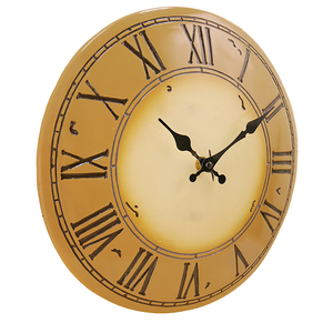 15 Inch Rustic Quartz Outdoor <b>Clock</b> Single Face Decorative Resin Design Beige + <b>White</b> New Year - Product Image 2