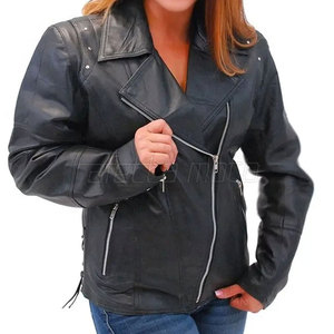 Chaqueta de Cuero para Motocicleta de Mujer de Alta Calidad, MOQ Bajo, Chaqueta de Cuero para Motocicleta de Mujer - Product Image 1