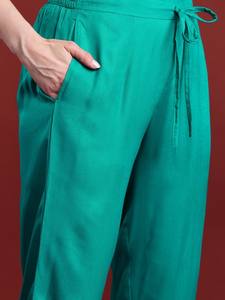 Mujeres sólido rayón viscosa Kurta conjunto con estampado Dupatta indio Pakistán Salwar kameez traje - Product Image 4