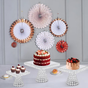 Best Price Luxury Crystal Metallic Glass <b>Cake</b> Stand round Silicone and Plastic Restaurant <b>Wedding</b> Party Set <b>Box</b> Packing - Product Image 6