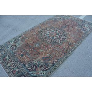Grand tapis turc vintage 5x9,4 pi (152x285 cm), tapis persan brun - Product Image 2