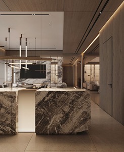 Tùy Chỉnh Sang Trọng Cổ Hạt Gỗ Không Khung Tủ Bếp Với Cửa Kính Chống Ẩm Ăn Cao Cấp Cung Cấp Chất Lượng - Product Image 6