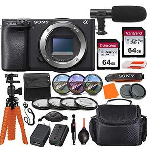 A6400 Pro Accessory Bundle for Mirrorless Digital Camera Body Only 2X 64GB <b>Memory</b> <b>Card</b> Gadget Bag UV CPL FLTD Filters Macro Used - Product Image 6
