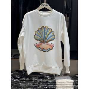 Sudadera de Cuello Redondo 100% Algodón con Estampado de Ostras, Tejido de Punto Cepillado de 3 Hilos - Product Image 2