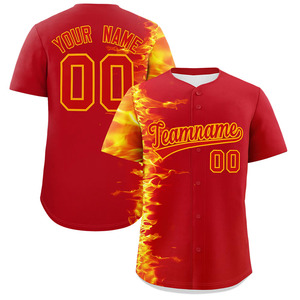 Venta al por mayor de ropa de béisbol para hombres, sublimación personalizada, número de logotipo de color, nuevo diseño, patrón de botones, camiseta de béisbol - Product Image 3