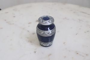 Designer <b>Small</b> Keepsake Cremation <b>Urn</b> <b>for</b> <b>Human</b> <b>Ashes</b> Antique Finished | Mini Metal Sharing Personal Funeral <b>Urn</b> Memorial <b>Urn</b> - Product Image 5