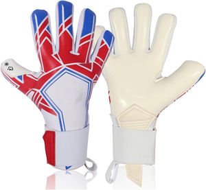 Gants de gardien de but de football en latex fabriqués en usine professionnelle Doigts entiers Bracelet de poignet réglable Tissu imperméable respirant Unisexe - Product Image 1