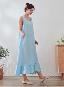 Moda 2025 nuevos diseños de punto acanalado sin mangas elegante cuello redondo mujeres Maxi Sexy mujeres Casual mejor diseño vestidos únicos - Product Image 2