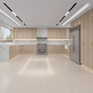 <span class=keywords><strong>Meuble</strong></span> de <span class=keywords><strong>cuisine</strong></span> shaker en bois massif à cadre étroit de conception personnalisée 3D haut de gamme - Product Image 1