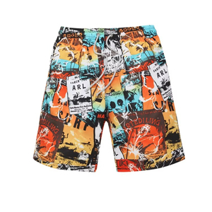 Venta al por mayor de bañadores elásticos para hombre Pantalones cortos de playa de secado rápido bolsillos con cremallera forro de malla transpirable pantalones cortos de playa ecológicos OEM - Product Image 3