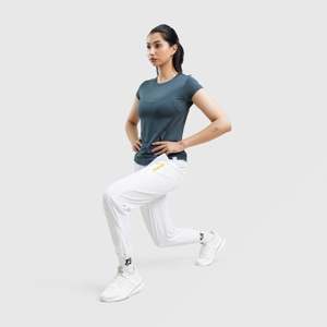 เสื้อโยคะแขนสั้นสีเทา W124 สำหรับออกกำลังกาย - Product Image 4