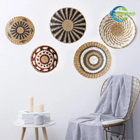 Meilleure vente!!! DÉCOR DE PANIER DE COUPE MURALE TISSÉ À LA Main Durable du Vietnam-Sets de Décoration Murale de Style Boho
