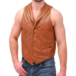 2025 Chaleco de cuero personalizado de cuero Tasa de venta completa Chaleco de cuero para hombres Calidad superior para la venta en línea - Product Image 3