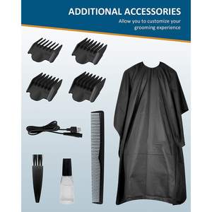 Kit de coupe de cheveux électrique sans fil rechargeable professionnel, lame en acier inoxydable, ensemble de tondeuses à cheveux, cape de coiffure, prise américaine - Product Image 5