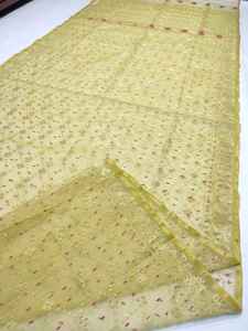 Exclusif Deshi Dhakai Jamdani Sharee de haute qualité pour les femmes JAMDANI FABRIC Bleu ROUGE VERT Doré Bleu Ciel du Bangladesh - Product Image 6