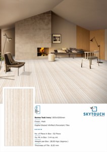 EFECTO TALLADO ACABADO DE MADERA PULIDA AZULEJOS DE PORCELANA 600X1200 MM COLOR MARRÓN HECHO en INDIA - Product Image 3