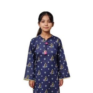 Moda paquistaní niños traje niñas Camisa larga y pantalón conjunto moda ropa de uso diario - Product Image 3
