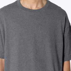 Camiseta informal elegante con logotipo personalizado para hombre, de gran tamaño pesado Camiseta de algodón, Camiseta con cuello redondo de otoño y hombros caídos, tela de Jersey 100% - Product Image 4