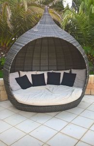 Lit de repos d'extérieur de luxe en teck massif, réglable, moderne, résistant aux intempéries, avec coussin imperméable, pour balcon, toutes saisons - Product Image 4