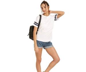 Camiseta de secado rápido para mujer de último diseño, tela de punto de Color sólido duradero, estilo de estampado informal para uso al aire libre en Stock - Product Image 6