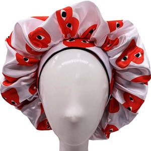 Silk Satin Reversible <b>Sleep</b> <b>Bonnet</b> With Custom Logos, Adjustable Headband For Women, 100% Silk, Four Seasons, NRLLC Brand - Product Image 1
