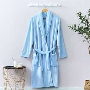 Batas de baño femeninas con cuello en V para mujer, ropa de dormir suave con logotipo personalizado, batas de baño de lujo, bata de SPA, albornoz de Hotel para mujer - Product Image 6