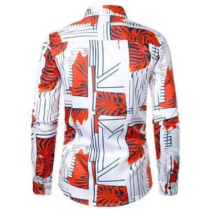 Heren Overhemd Met Lange Mouwen En Mouwen, Casual Zomertop <span class=keywords><strong>Vintage</strong></span> Bloemen-En Hofstijl Met Pocketknopen - Product Image 3