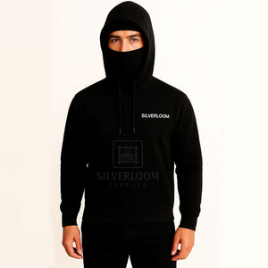 Sweats à capuche 100% coton Slim Fit de conception personnalisée en gros avec couverture de visage intégrée | Sweats à capuche respirants haut GSM Streetwear - Product Image 3