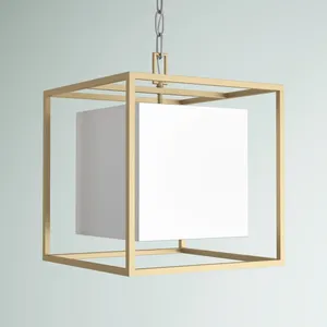 Cadena chapada en oro, lámpara colgante de tela blanca para el hogar, Hotel, sala de estar, iluminación, uso de decoración, colgante de techo - Product Image 6