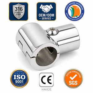 Charnière fendue en acier inoxydable 316 pour usage maritime, joint en T à 90 degrés pour diamètre extérieur Accessoire de main courante pour <span class=keywords><strong>bateau</strong></span> et yacht, tube de 25 mm (1 pouce) - Product Image 1