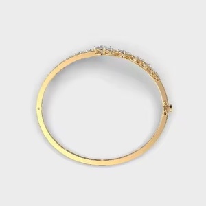 Brazalete de tenis de oro macizo de 14 quilates para mujer, estilo brazalete con patrón de bloqueo, uso diario, pulseras y brazaletes de moissanita, regalo de tendencia - Product Image 3