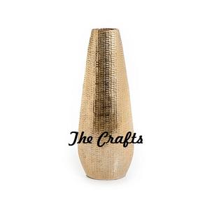 Vase à fleurs en aluminium couleur or, forme ronde, qualité exclusive, pour la décoration du salon et de la chambre. - Product Image 5