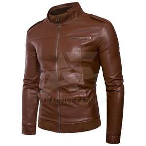 Smart <b>Men</b> <b>Leather</b> <b>Jacket</b> With Fashion Comfort Style For Premium Winter <b>Jacket</b> Daily Outfit - Product Image 2