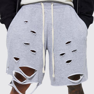 Pantalones cortos de chándal desgastados informales para hombre con logotipo personalizado al por mayor, longitud corta de gran tamaño con impresión digital, servicio OEM - Product Image 1