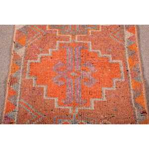 พรมวินเทจสไตล์ตุรกี ขนาด 2.6x10 ฟุต (80x306 ซม.) สีส้มล้วน รุ่น Herki - Product Image 3