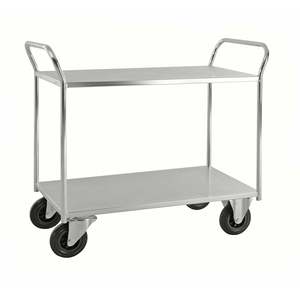 KM4126-E Electro Galvanized Trolley Four PU for Industrial Warehouse Shopping Storage Tool <b>Transportation</b> OEM Platform - Product Image 1