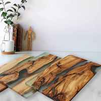 Planche à découper en bois et résine Aacia avec poignée, ustensiles de cuisine écologiques, lavables au lave-vaisselle, haute qualité