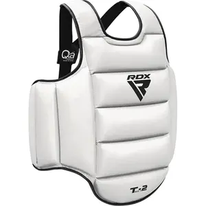 RDX T2 CE pelindung badan bersertifikasi, pelindung dada empuk hitam putih untuk latihan Kickboxing