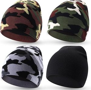 Bonnets tricotés en acrylique graphique double face pour hommes et femmes - Product Image 1