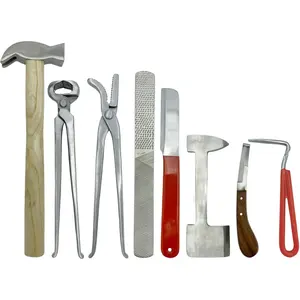 8PCS马蹄修剪工具包包括马蹄铁锉马蹄修剪器马蹄钳，带外壳