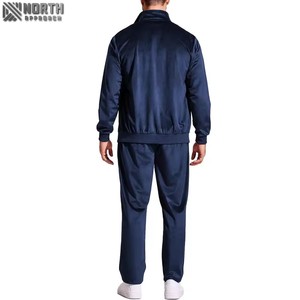Combinaison de sport décontractée pour hommes personnalisée col montant pull à manches longues et pantalon de survêtement ensemble pull-over deux pièces pour hommes de remise en forme - Product Image 3