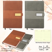 Cuaderno A5 con cierre elástico Dakr Blue Film 2026 A5 Planificador de negocios de cuero | Diario de tapa dura con logotipo en relieve personalizado
