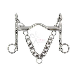 Bocado de Caballo de Acero Inoxidable Resistente, Tipo Derby, con Punta Baja y Trenzada, para Entrenamiento y Control Ecuestre, Marca HASHIR - Product Image 1