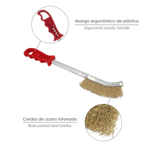 Spazzola Manuale in Acciaio Ramato con Manico Rosso 34 cm. - Product Image 3