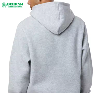 Sudaderas con capucha y sudaderas deportivas de cuello redondo de algodón gris jaspeado para hombre - Product Image 6